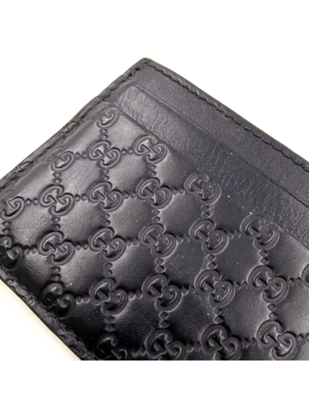 Gucci Micro Guccissima Leather Black Card Case - Picture 5 of 13